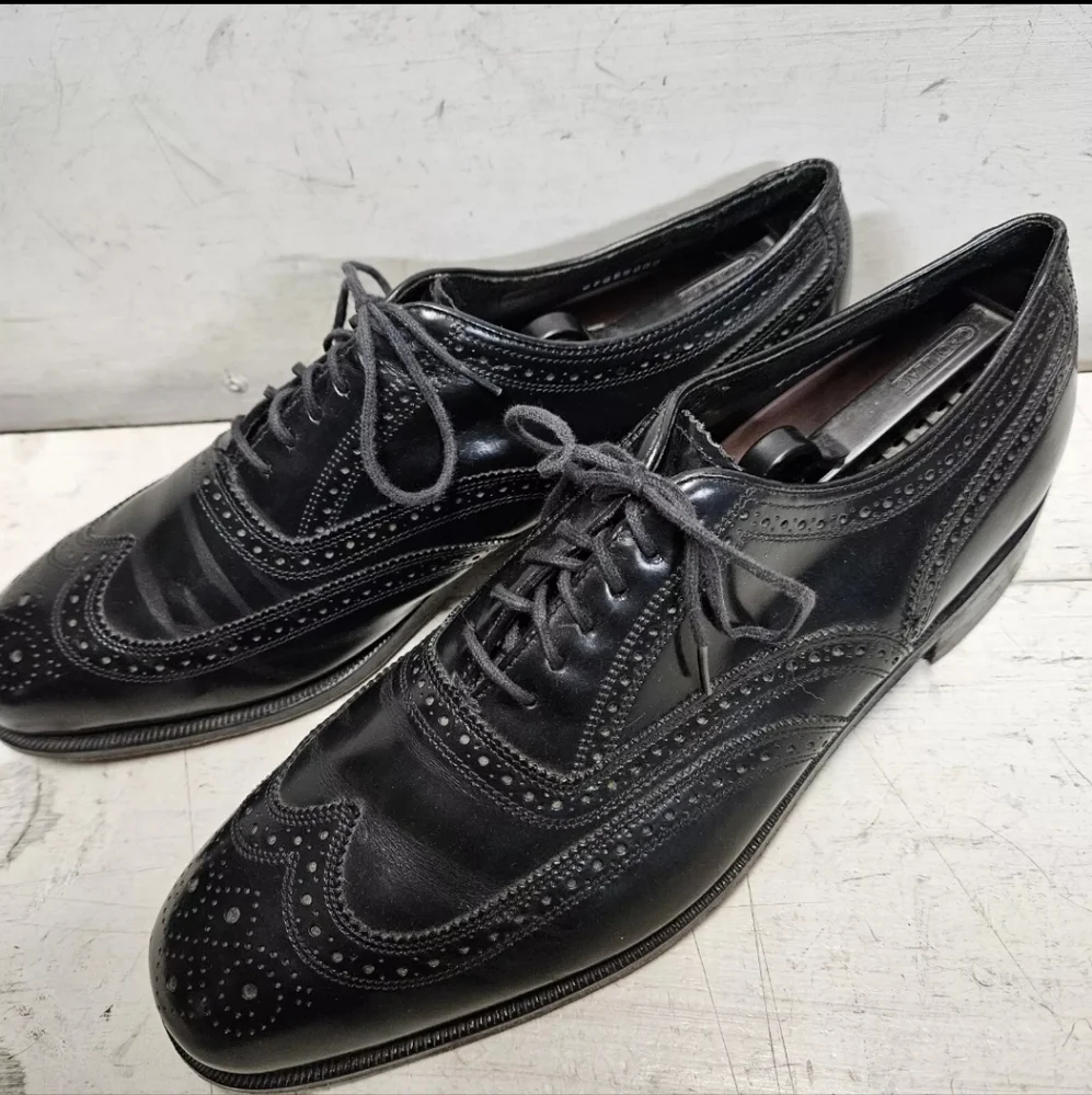 FLORSHEIM 17066-01 Lexington Wingtip Oxford Black Leather Dress Shoe Mens 11.5